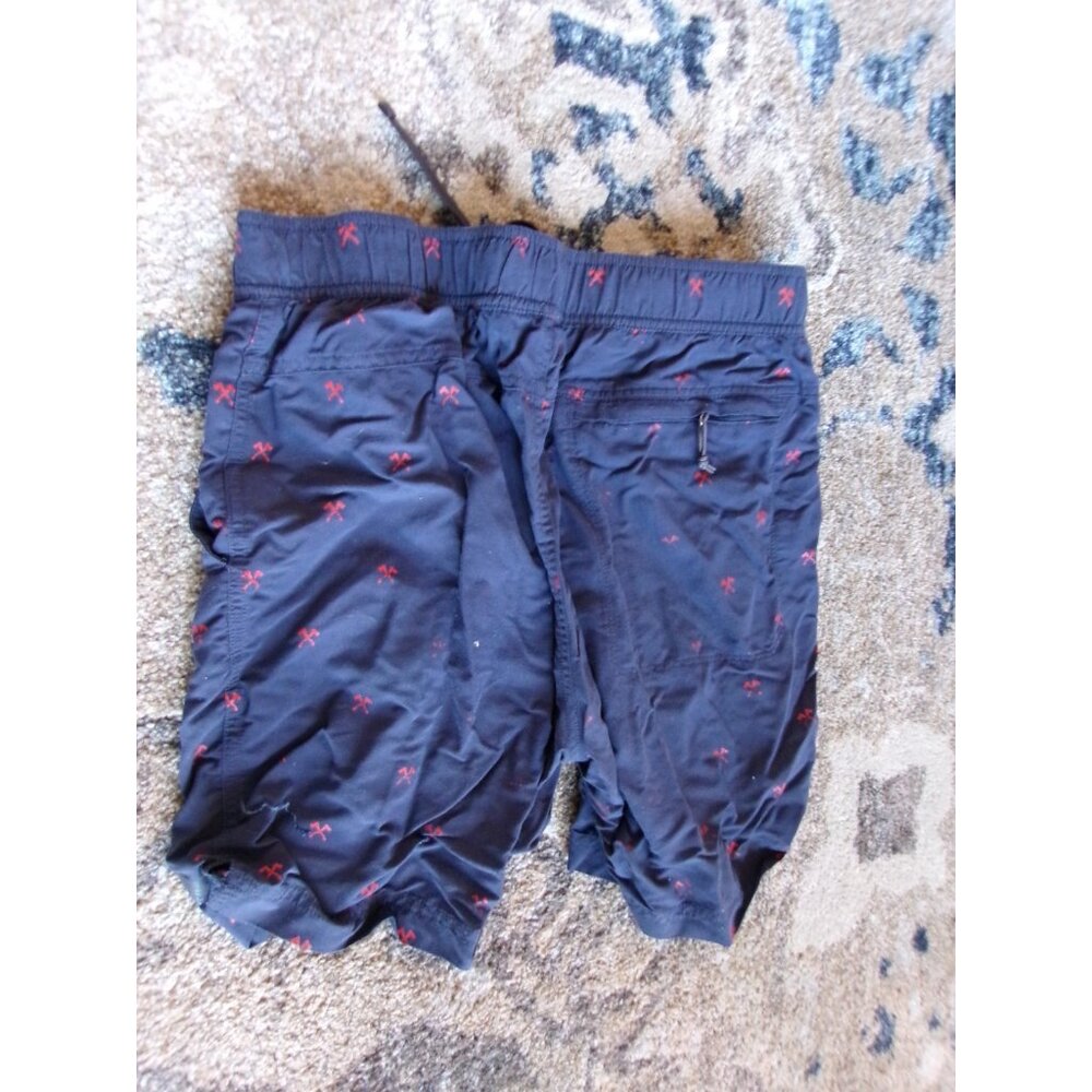 The North Face Swimwear Board Shorts Navy Blue Red Print Size M